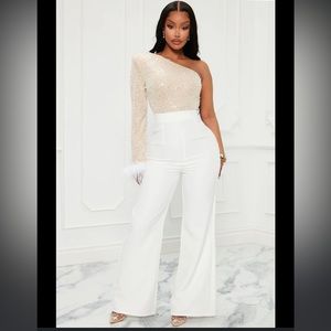 Fashion Nova Bridal Jumpsuit-White